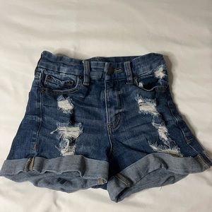 Aeropostale women’s high rise curvy midi jean shorts